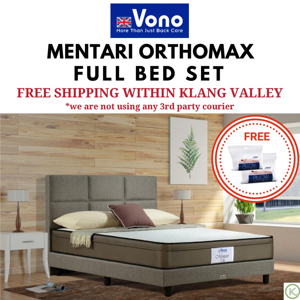 Vono Mentari Orthomax Full Bed Set Mattress Divan Bed Frame Queen King