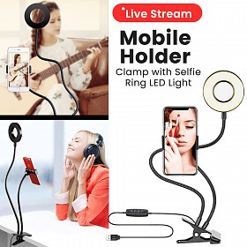 Professional Live Stream / Selfie Ring Light / Phone Holder Stand / Lazy Bracket