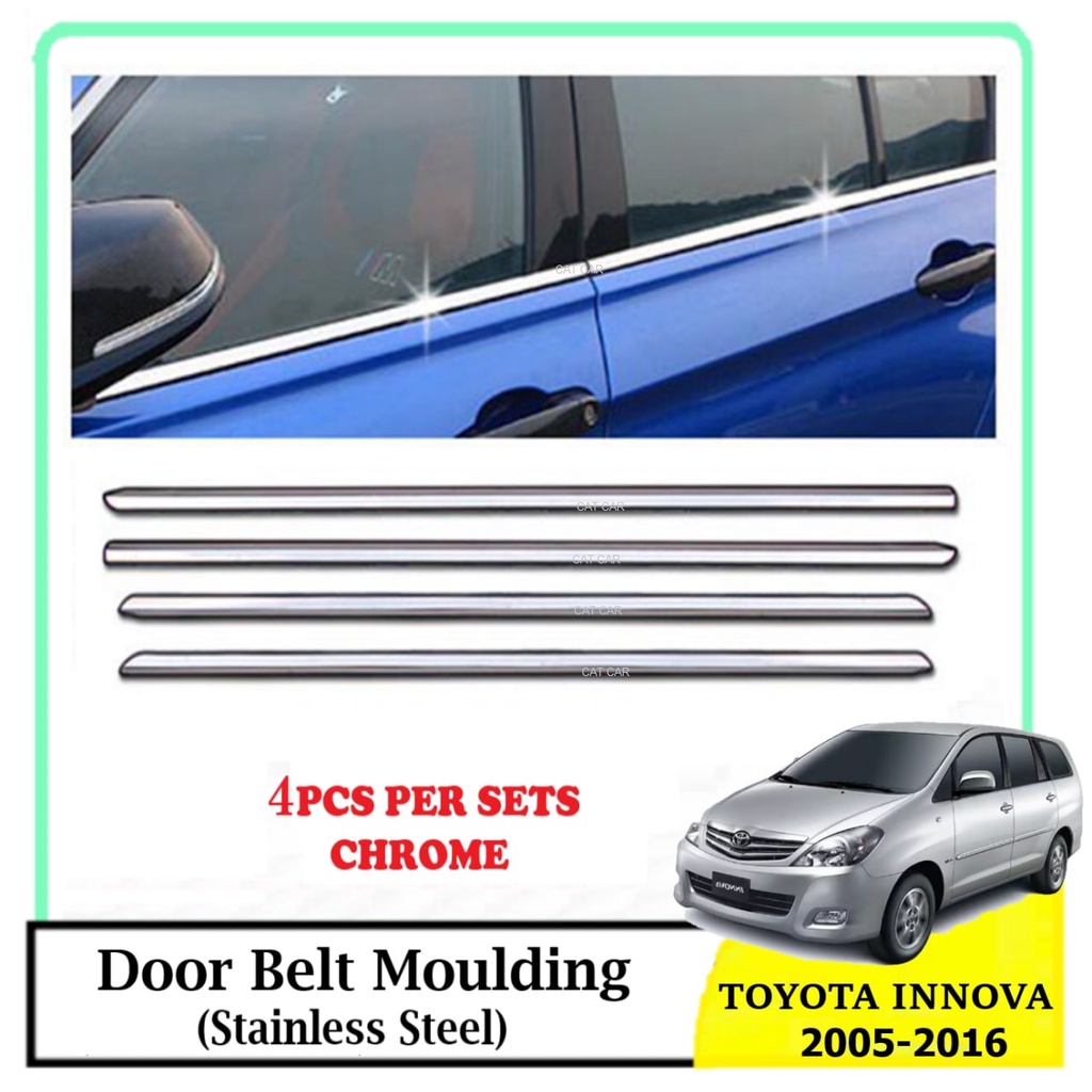 Toyota Innova 2005 2016 Window Trim Chrome Lining / Door Belt