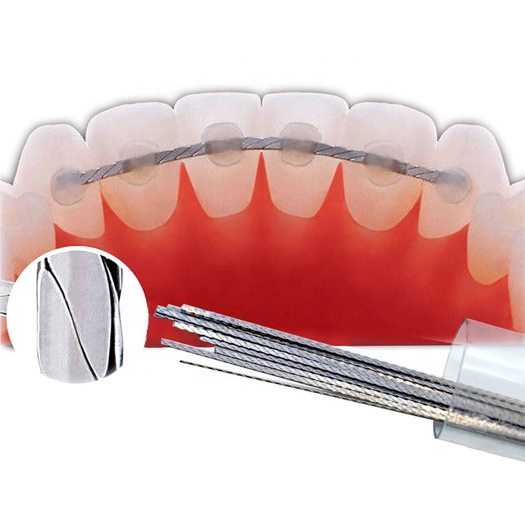2Pcs DENTAL LINGUAL RETAINER TWIST WIRE Pure Titanium Flat Twisted