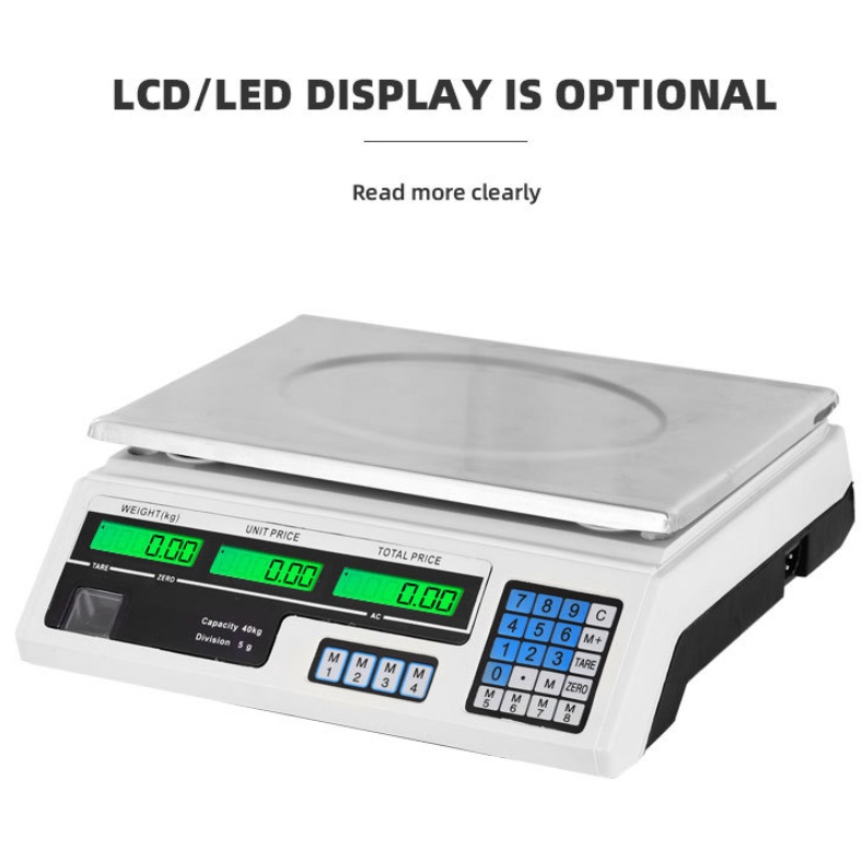 40kg Rechargeable Commercial Electronic Computing Weighing Price Platform Kitchen Digital Scale Timbang Berat Penimbang