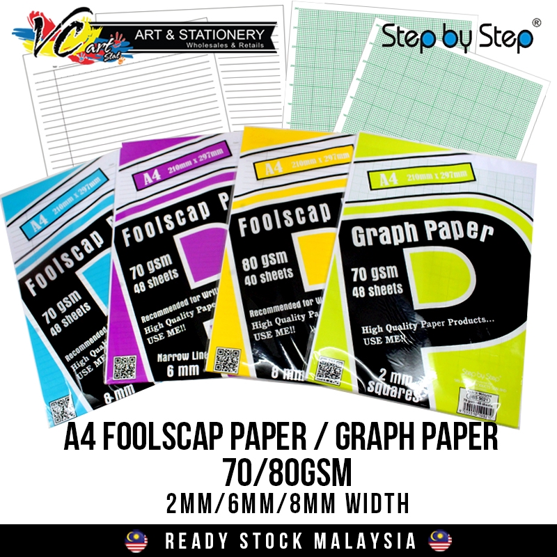 step by step a4 foolscap paper graph paper loose sheet shopee