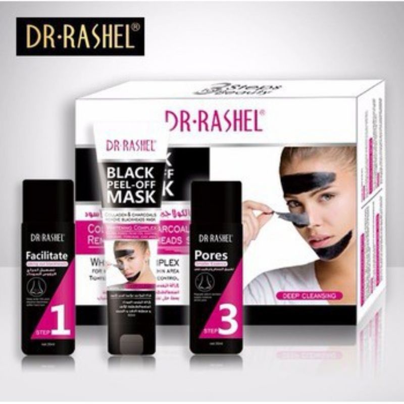 DR RASHEL COLLAGEN & CHARCOALS REMOVE BLACKHEADS BLACK PEEL OFF MASK ...