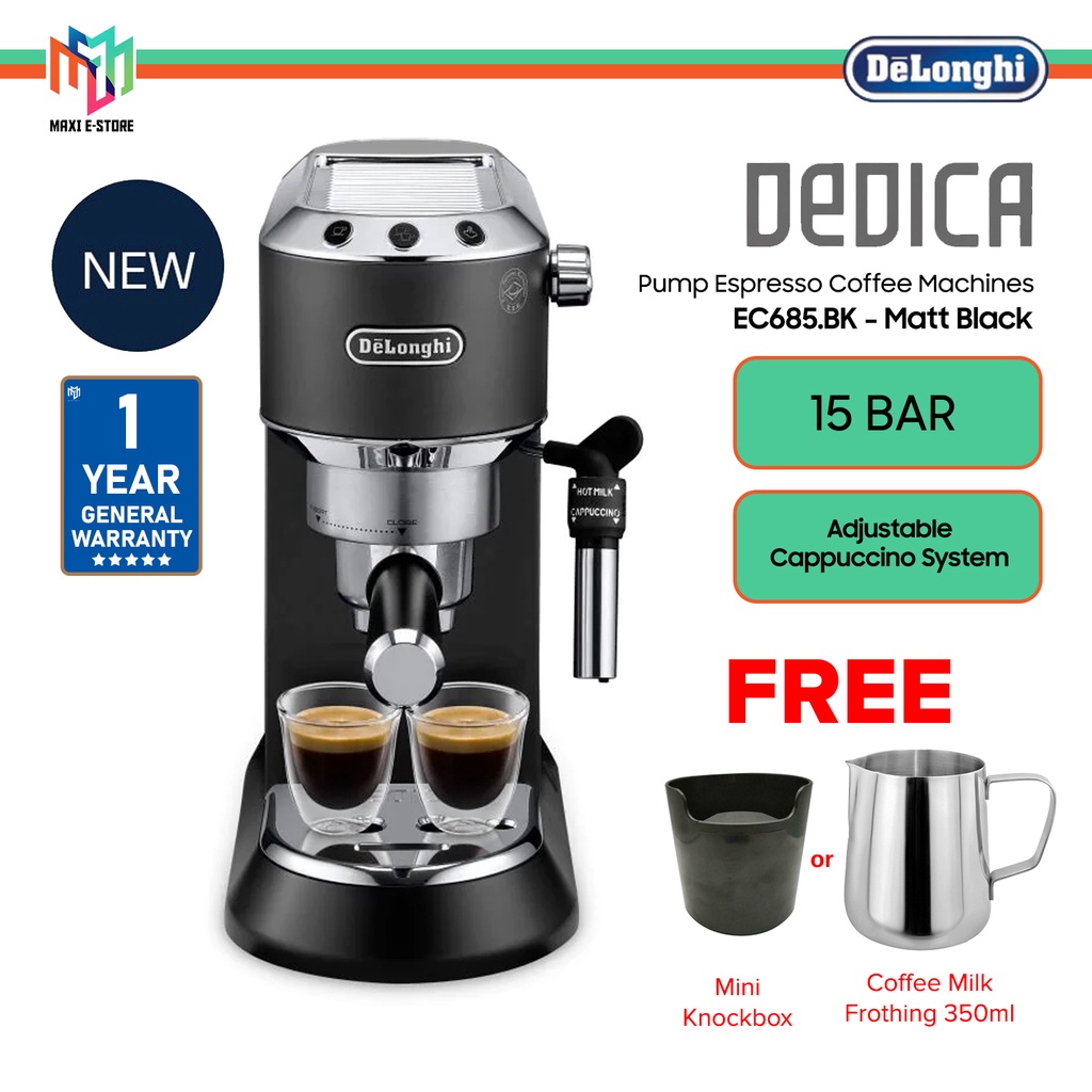 Delonghi EC685.BK Dedica Coffee Machine Espresso Maker Matt Black