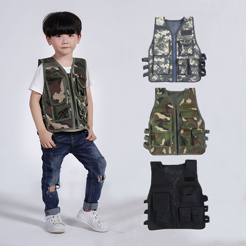 Childre Military Uniform Kids Army Costumes Combat Bulletproof Vest Camouflage Hunting Vest Special Forces for Boys Tactical Clothing