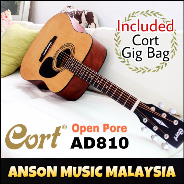 Cort Ad810 Acoustic Guitar W Bag Open Pore Ad810 Op Shopee Malaysia