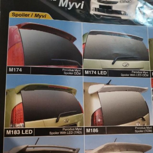Perodua Myvi Oem Trd Type R Valliant Sr Sporty Tom Tail Gate Lucky Star Ken Style Various Type Spoiler Shopee Malaysia