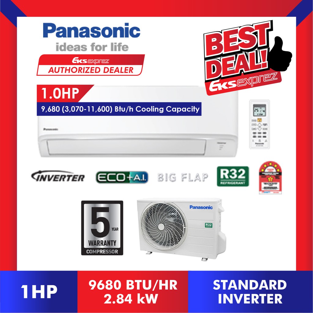 Panasonic Standard Inverter R32 Aircond 1HP / 1.5HP / 2HP / 2.5HP CS