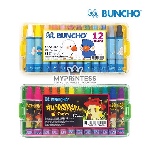 MYPRINTESS BUNCHO SANGHA OIL PASTELS / FLUORESCENT CRAYON (12COLORS) Shopee Malaysia