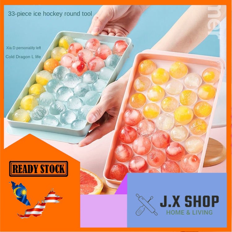 33 Grids Round Ice Cube Tray Ball Jelly Mold Maker Kitchen Party Cooking Use Freezer Acuan Ais Kiub Bulat 球型冰格造冰盒