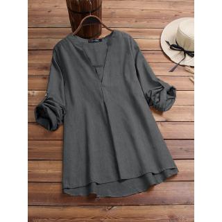 ORIGIANL Women blouse Cotton V  neck  Long Sleeve Baju  