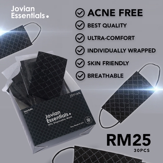 Jovian Disposable 3Ply Monogram Mask - Black