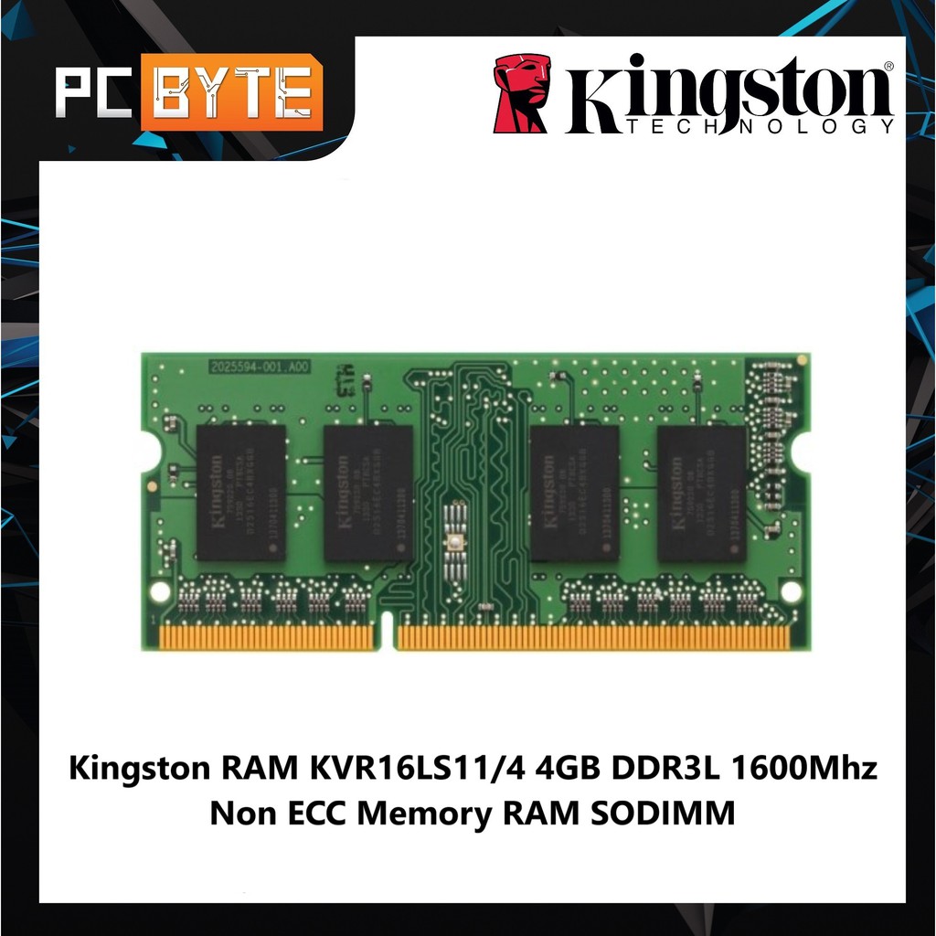 Kingston RAM KVR16LS11/4 DDR3L Non ECC Memory RAM SODIMM (4GB 1600MHz ...