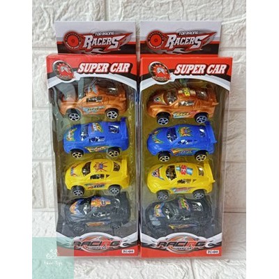 Top Racing Super Car Toy, 4 pcs Pull Back No. 668
