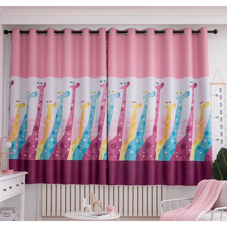 Curtain Panel Drapery Panels Girls Room Pink Drapes Cute Giraffe