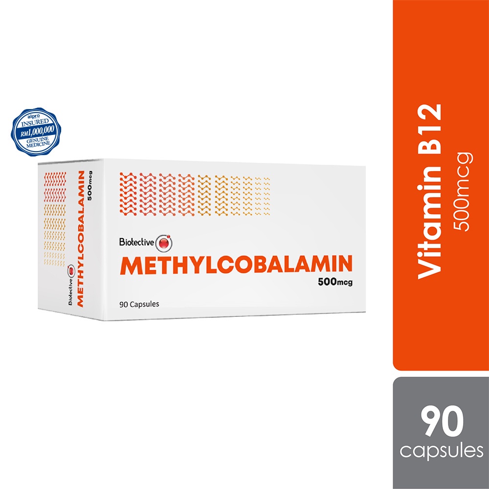 Biotective Vitamin B12 for Nerve Health Methylcobalamin 500mcg (9 x 10