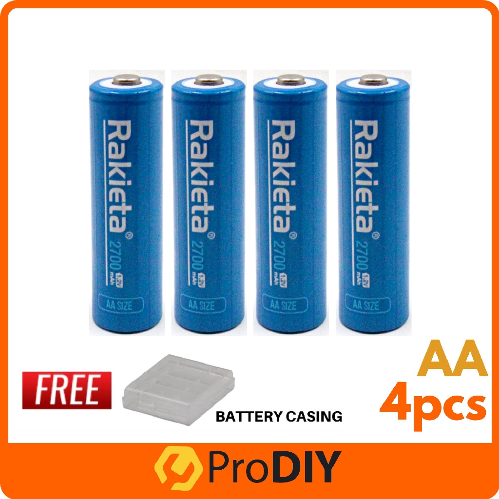 RAKIETA Rechargeable Battery ( AA / AAA ) 2700mAh / 1000mAh 1.2V