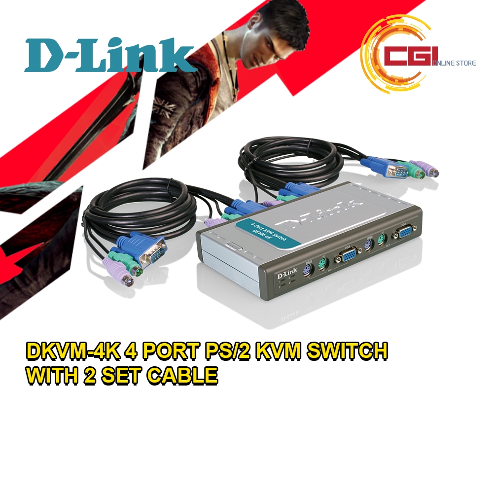 DLink DKVM4K 4 Port PS/2 KVM Switch with 2 Set Cable Shopee Malaysia