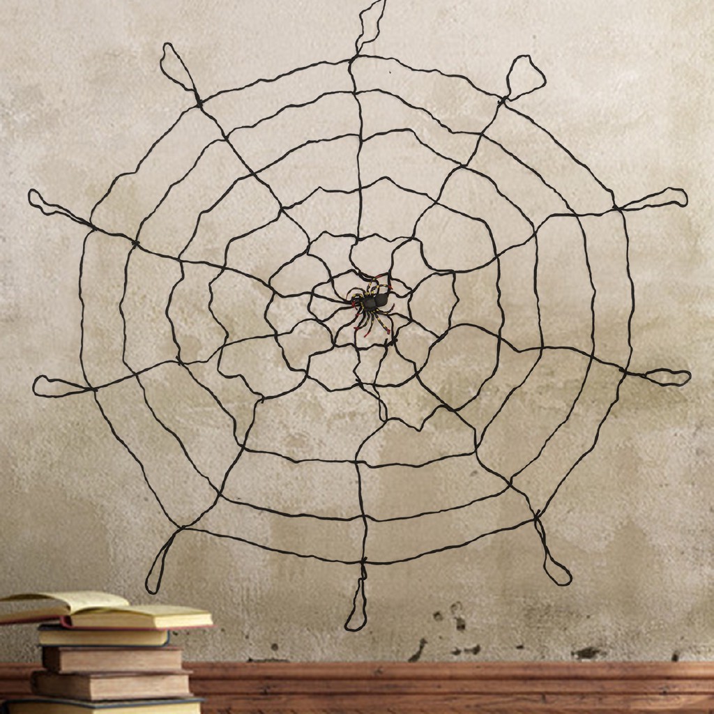 Hot 1 5m Giant Halloween Horror Party Black Rope Spider Web