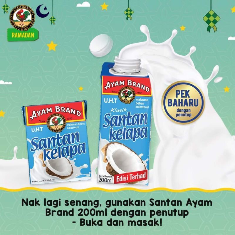 Ayam brand Coconut Milk 200ml/1000ml exp 2021 Shopee Malaysia