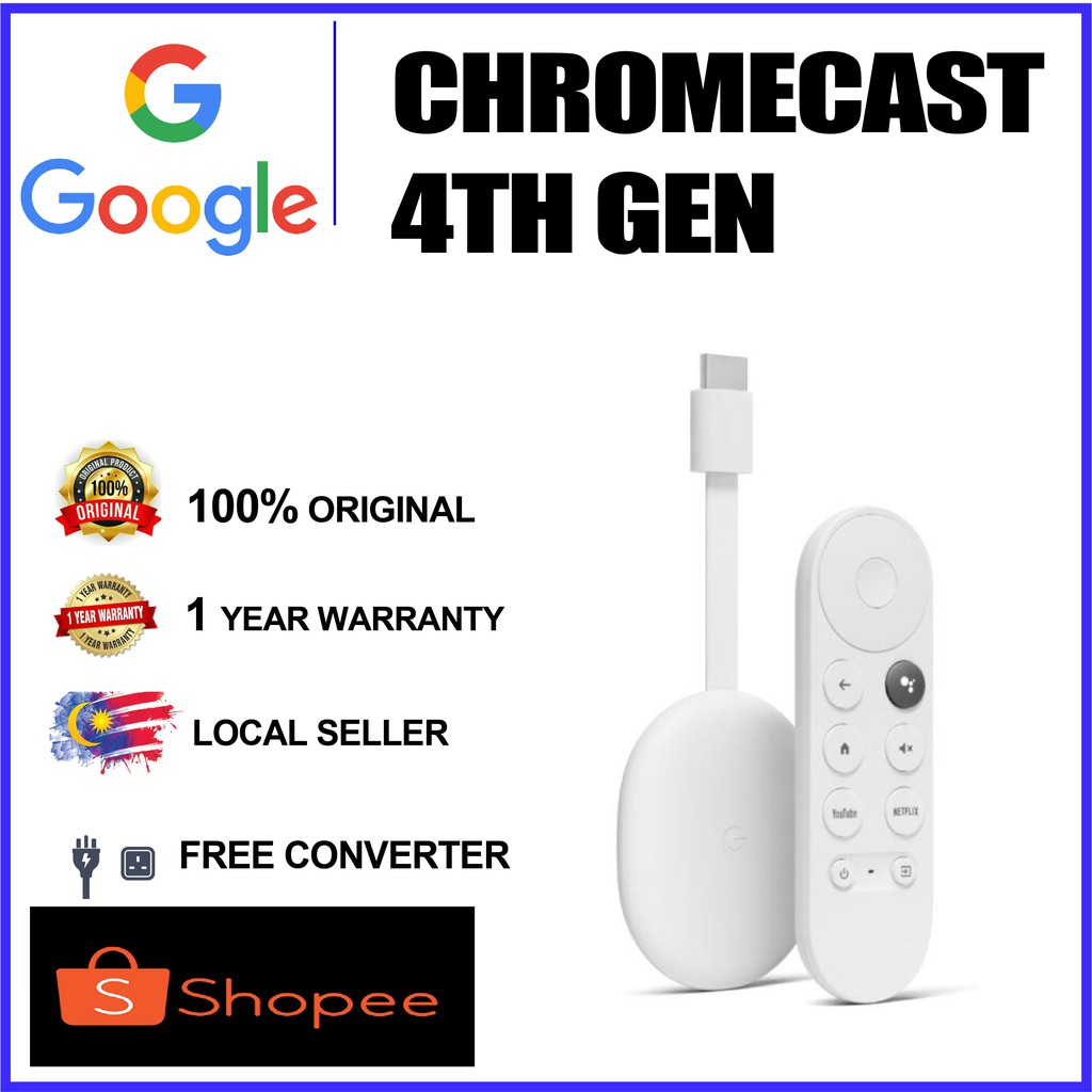 Buy Google Tv Chromecast 4 With Google Tv Ready Stock Android 10 Netflix Certified Dolby Visio Seetracker Malaysia