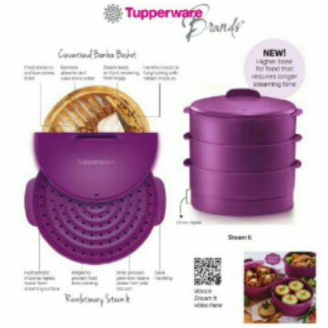 TUPPERWARE LIMITED EDITION: STEAM IT 3 TIER- INNOVATIVE FOOD STEAMER