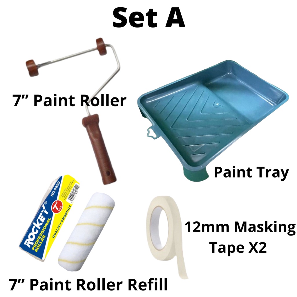 Paint Brush Paint Tray Paint Roller Refillable Masking Tape Paint Tray