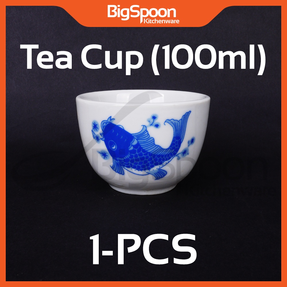 BIGSPOON Blue Koi Fish Design Traditional Chinese Tea Pot Tea Cup Ceramic Teapot Cawan Teko Teh Cina 蓝锦鲤鱼茶杯茶壺陶瓷