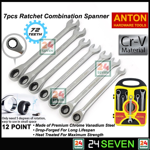 New CRV72 Chrome Vanadium Wrench Combination Ratchet Spanner Wrench 6-32mm 