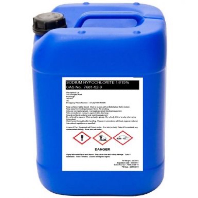 25kg Liquid Chlorine Sodium Hypochlorite 10 Shopee Malaysia