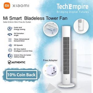 Xiaomi Bladeless Tower Fan BPTS01DM DC Frequency Conversion Summer Cooling Air Conditioner Cooler APP Control.
