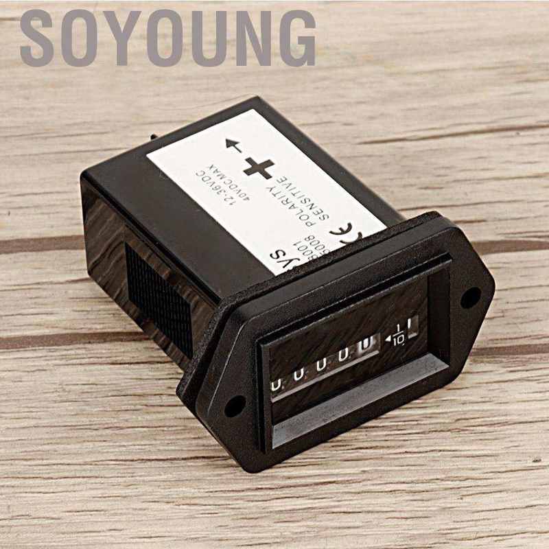 Soyoung dc12-36v engine hour meter timer gauge for truck boat car ...