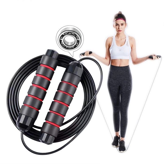 Adjustable Jump Rope Fitness Skipping Rope Soft Handles Tanglefree for Exercise Workouts