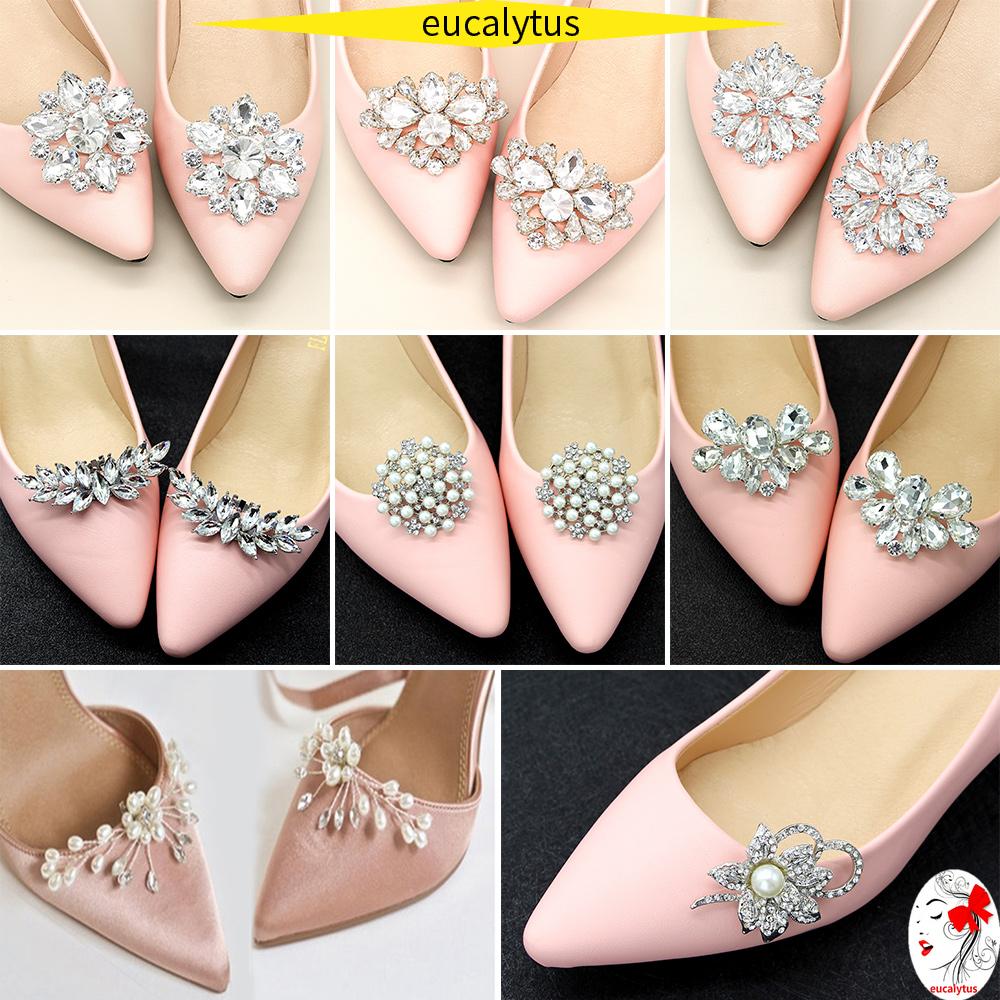 Cute Small Colorful Butterfly Rhinestone High Heel Shoe Clips Decoration 