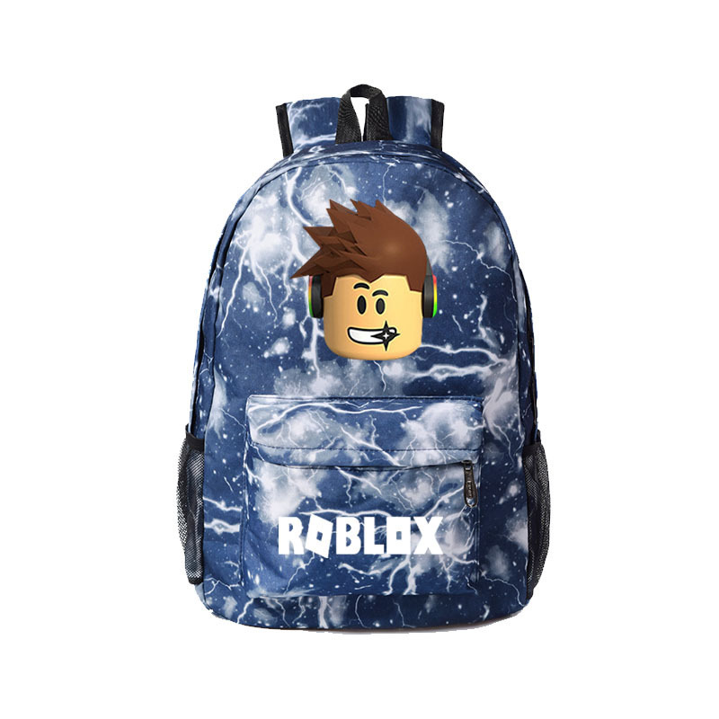 Roblox Unisex Student Soft Pu Leather Backpack Casual Travel School Bag 2020 School Bag Man Bag Waterproof Shopee Malaysia - blue leather backpack roblox