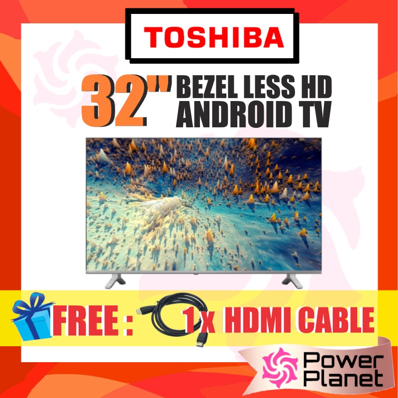 [FREE HDMI CABLE] Toshiba 32" HD TV 32V35KP Android Smart LED TV DVT-T2 Bezel-less / Toshiba V31M HD Smart 32V31MP