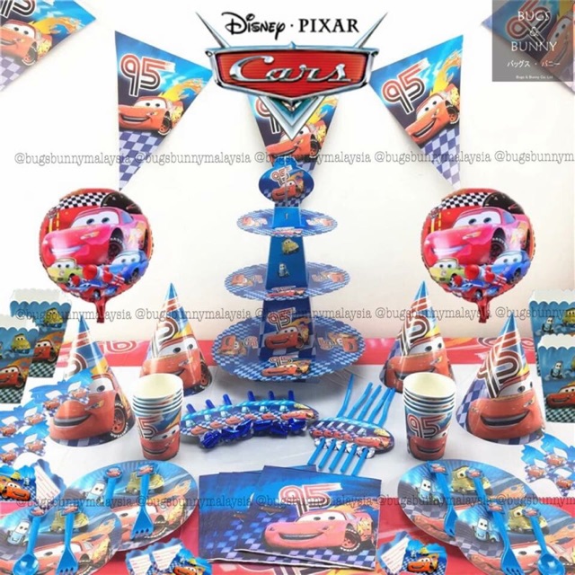 Disney Cars Theme Kids Birthday Party Tableware Cartoon Set