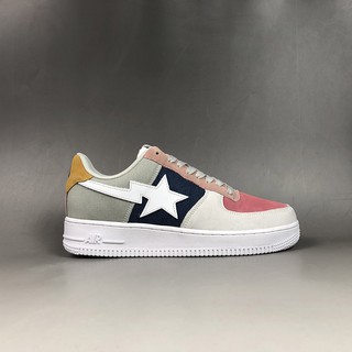 Bape Sta x Nike Air Force 1 Low White/Grey-Navy Sport Sneakers Shoes |  Shopee Malaysia