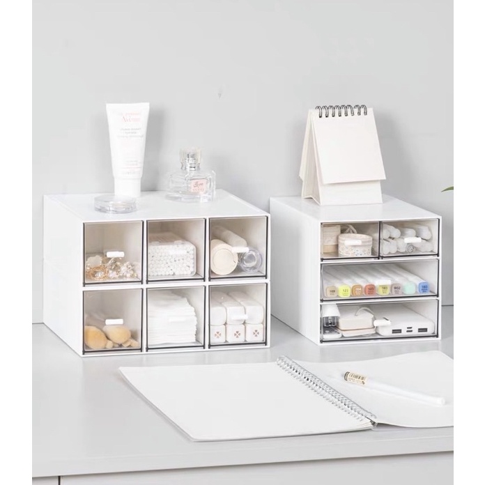 Ins Premium white table drawer organiser minimalist square rectangular