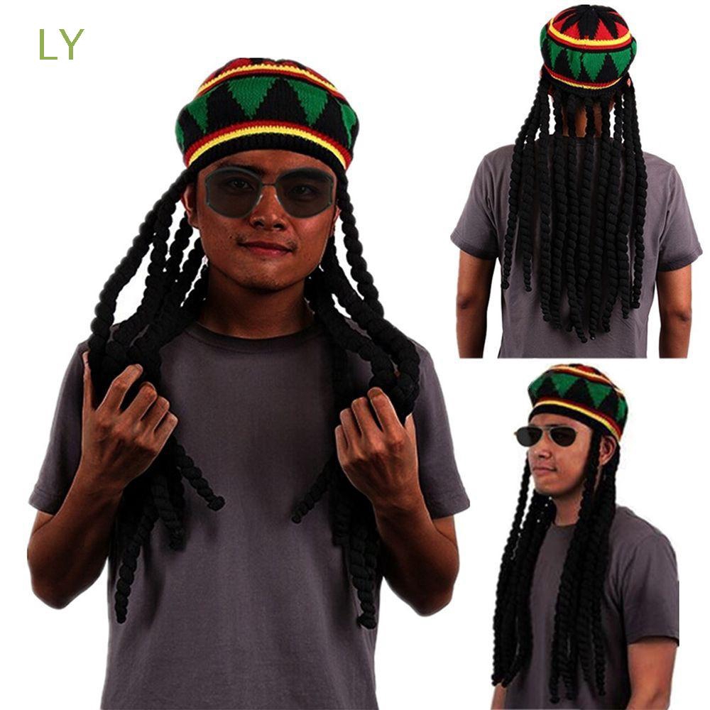 Reggae Unisex Bob Marley Rasta Hair Hat Knitted Beanies Wig Braid Hat  Jamaican | Shopee Malaysia