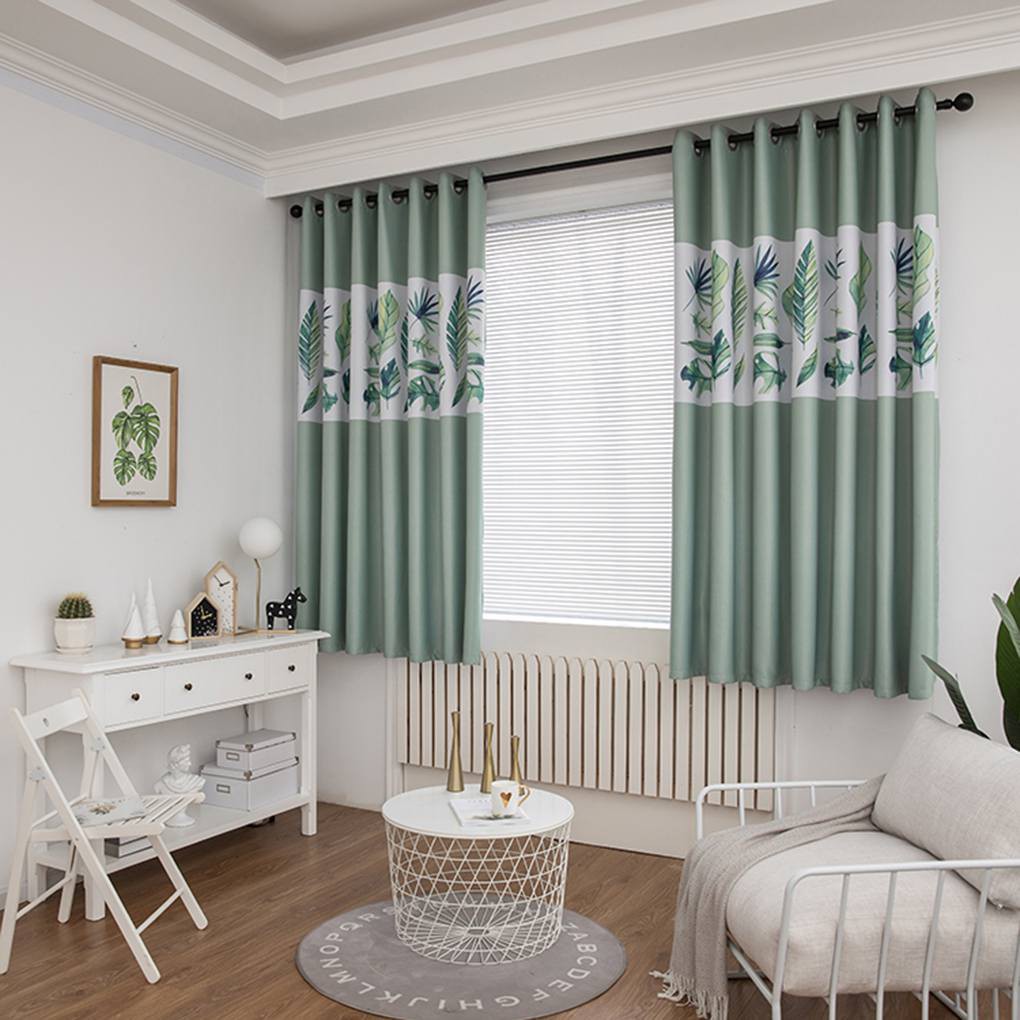 Blackout Curtain Printing Window Drapes Living Room Noise Reducing