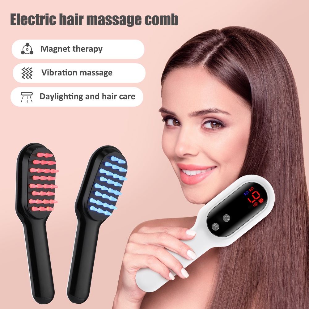 Romyse Electric Massage Comb Meridian Head Massager Antihair Loss Red