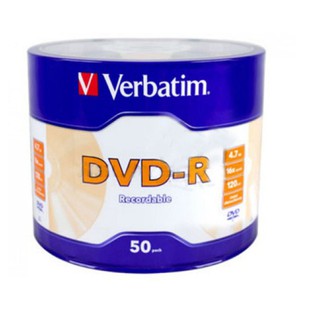 VERBATIM DVD-R 50PCS 4.7GB 120 MIN 16X MEDIA BLANK DISC