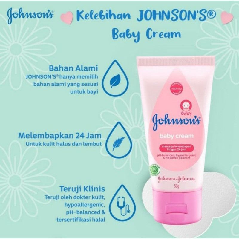 Johnsons Baby Cream Intensive Baby Skin Moisturizer 50gr, 100gr