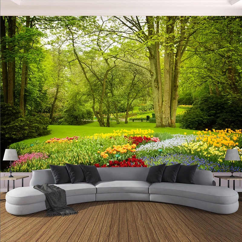 Custom mural wallpaper 3d green forest landscape wall painting living room  tv sofa background wall decor papel de parede | Shopee Malaysia