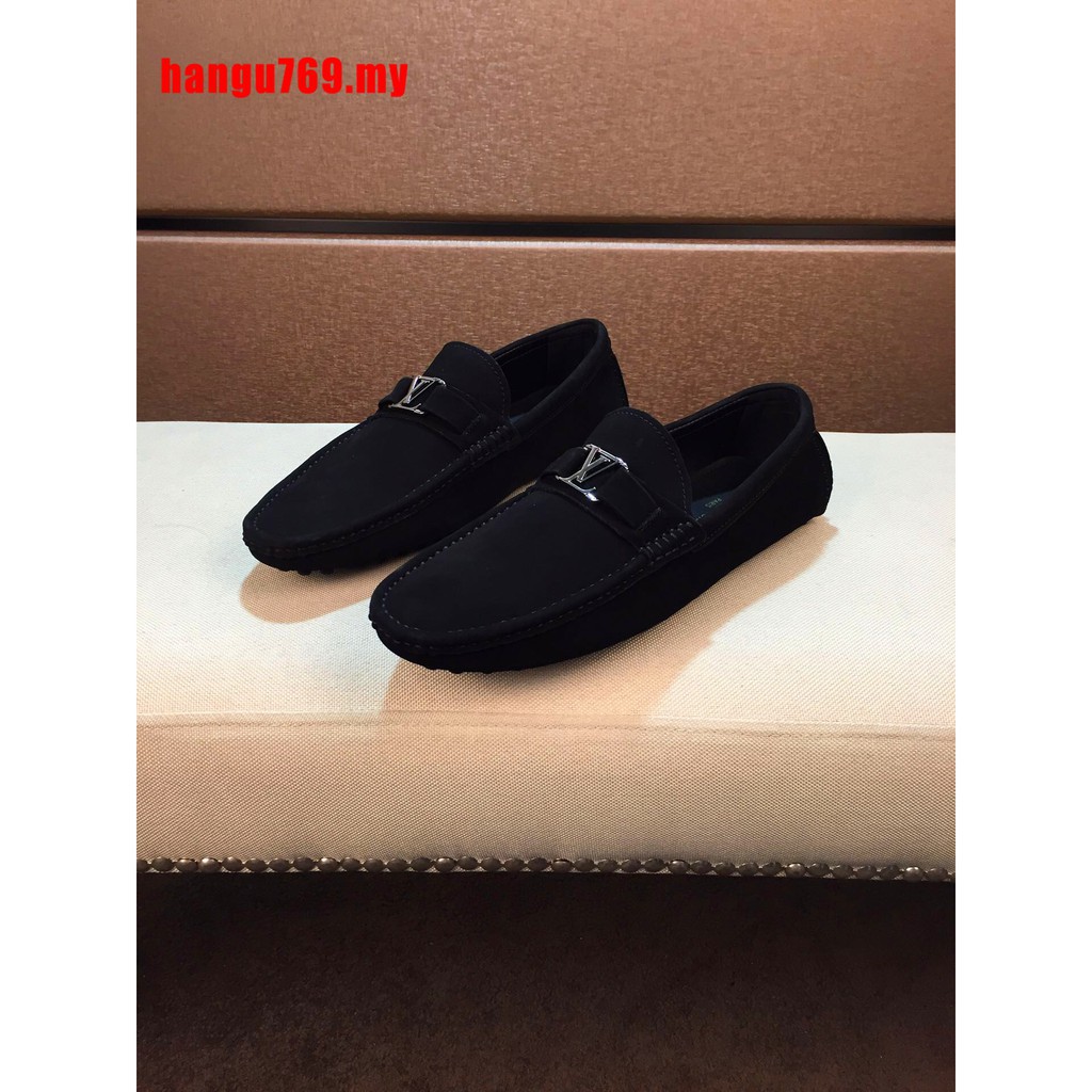 black suede slip ons