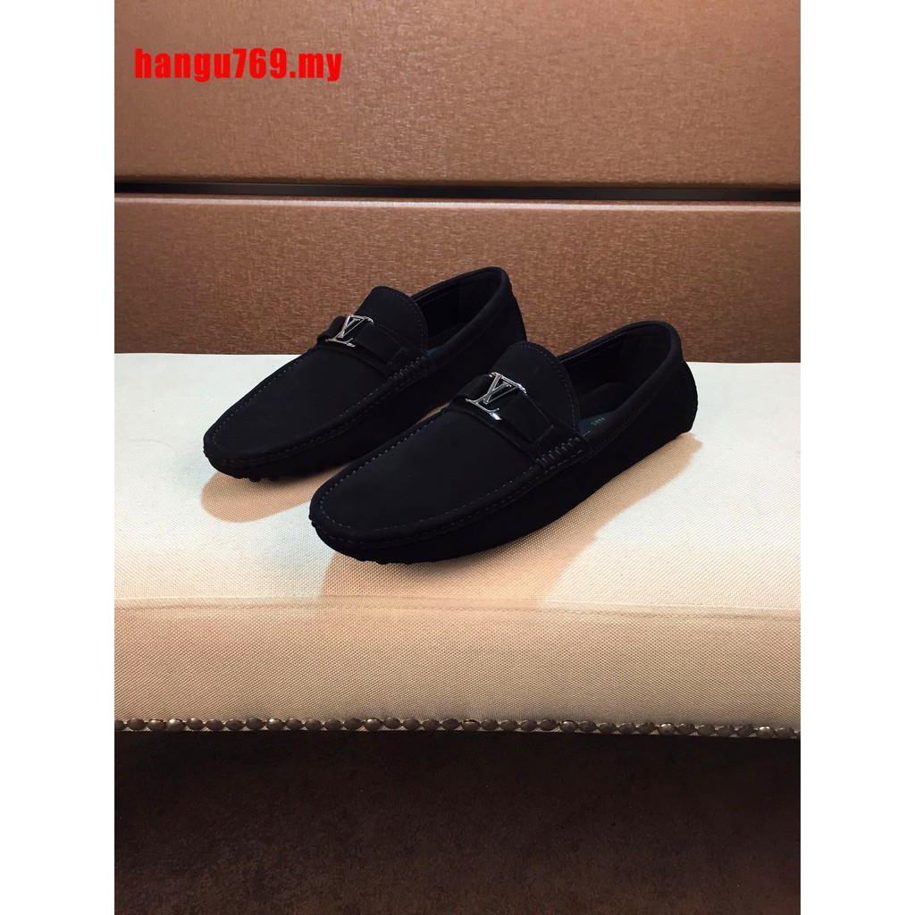 black suede slip on loafers