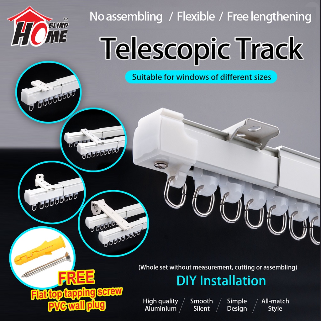 HomeBlind Telescopic Track / Adjustable Curtain Rail / Railing Besi