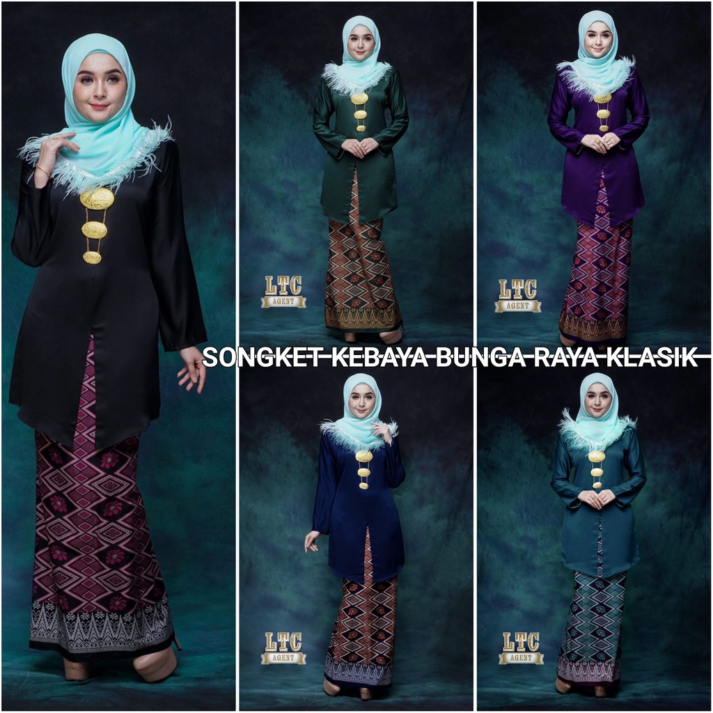  SONGKET  KEBAYA BUNGA RAYA KLASIK Shopee  Malaysia