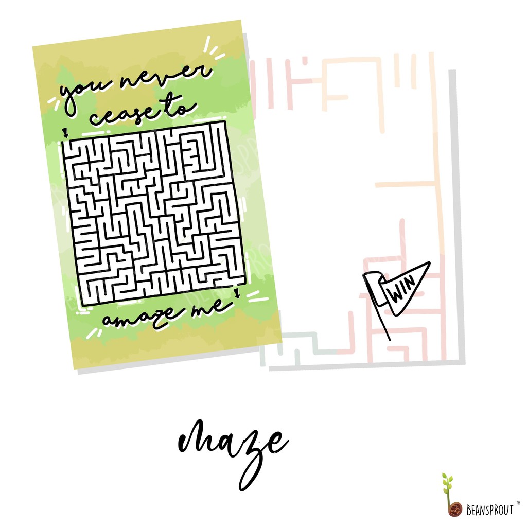 You Never Cease to A-Maze Me Cute Pun Greeting Card